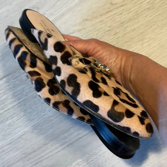 Kate Spade Cece Too Calf Hair Leopard Print Mules Brown Black - Size 7 Medium - Picture 7 of 16